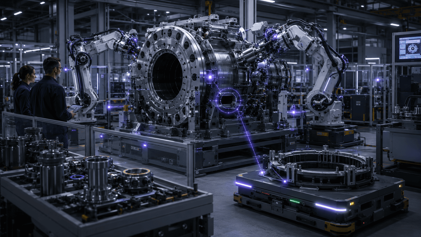 Robotic assembly operation with the missing component location identified